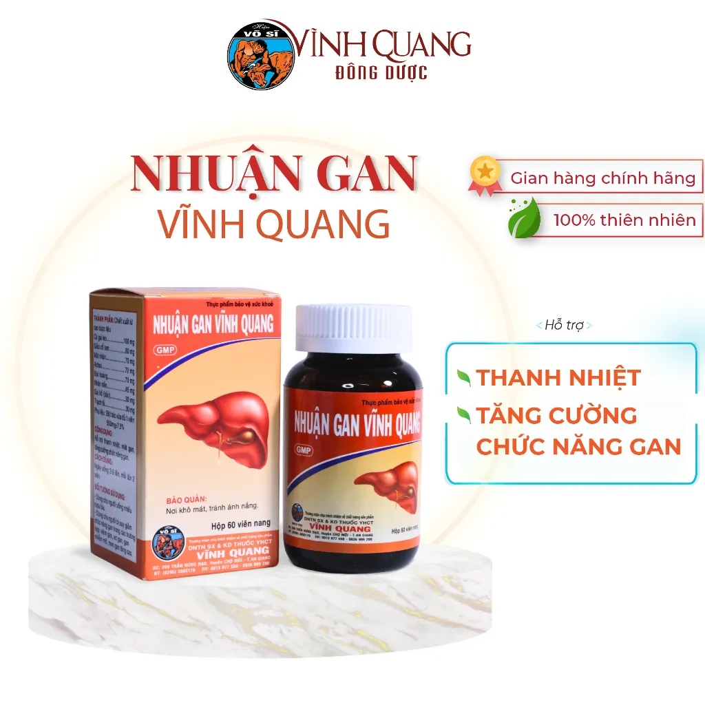 Ảnh Nhuận Gan VĨNH QUANG - Hỗ trợ thanh nhiệt, tăng cường chức năng gan, gan nhiễm mỡ - Hộp 60 viên 1
