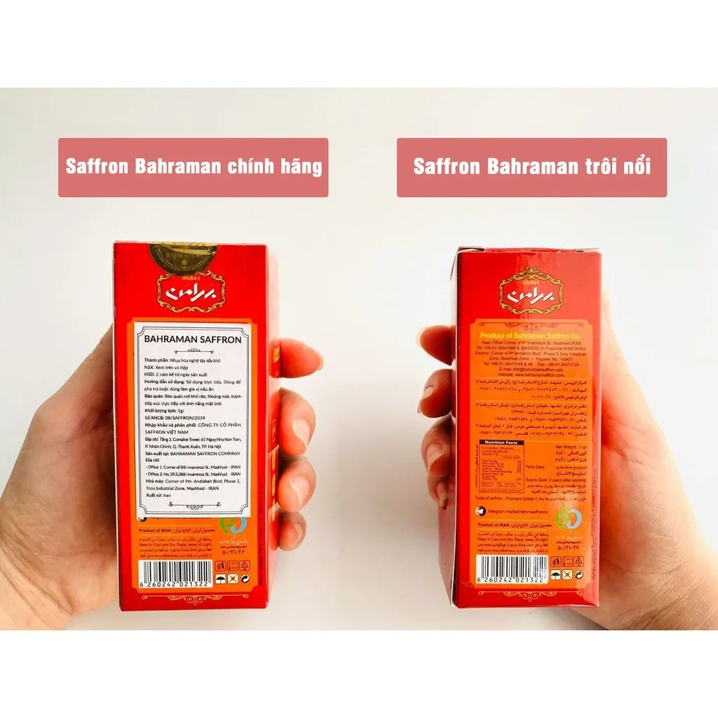 Ảnh Nhụy Hoa Nghệ Tây Iran Saffron Bahraman 2 hộp 1Gram/hộp 4