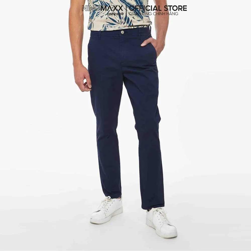 Ảnh NINOMAXX Quần Khaki Nam dài dáng slim fit cotton 1905098 4