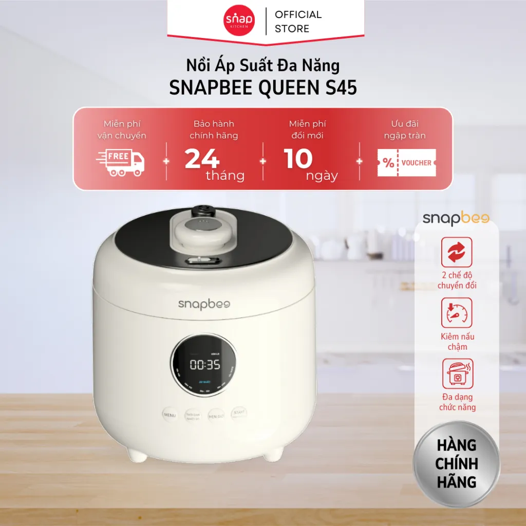 Ảnh Nồi Áp Suất Đa Năng SNAPBEE Queen S45_2 Lòng Nồi_2 Chế Độ_Công Nghệ Nấu Chậm Hiện Đại [Snap Kitchen] 2