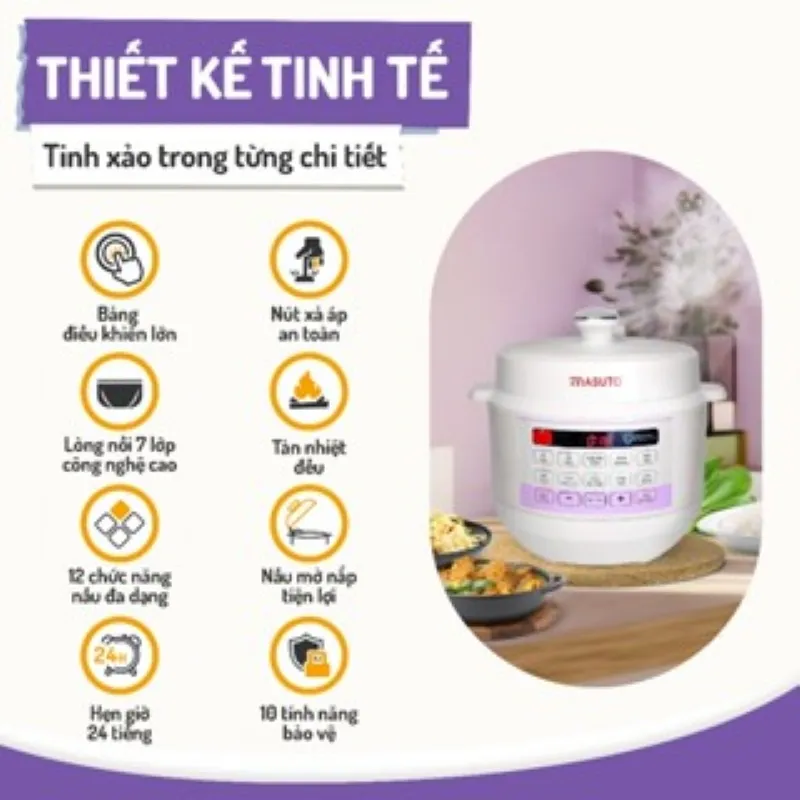 Ảnh Nồi áp suất điện đa năng Masuto MS PC05 10 chức năng nấu, chế độ nấu mở nắp riêng biệt, bảo hành 12 tháng 1 đổi 1 4