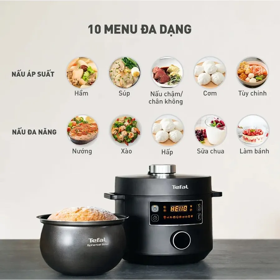 Ảnh Nồi áp suất điện đa năng Tefal 4.8L CY754830 - 10 chương trình nấu tự động - Giữ ấm 24 giờ 4