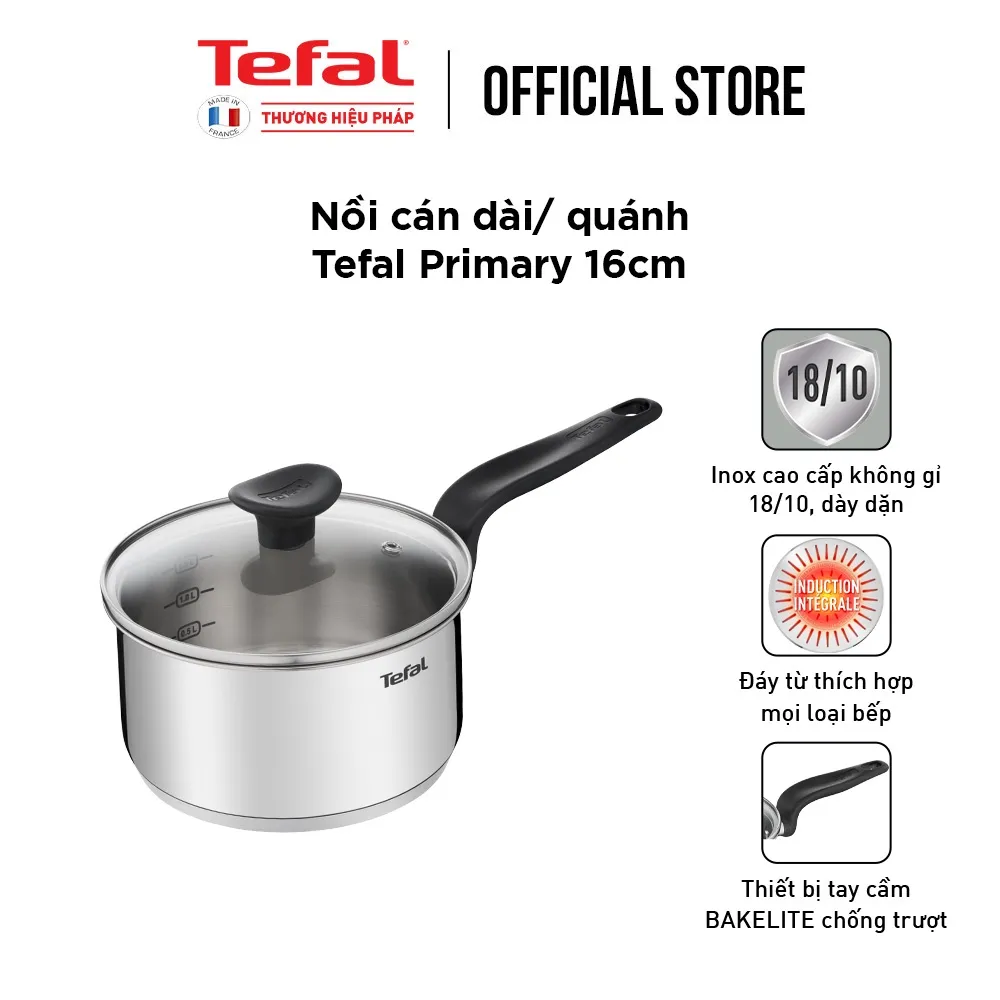Ảnh Nồi cán dài/quánh inox đáy từ Tefal Primary 16cm, 1.5L 2