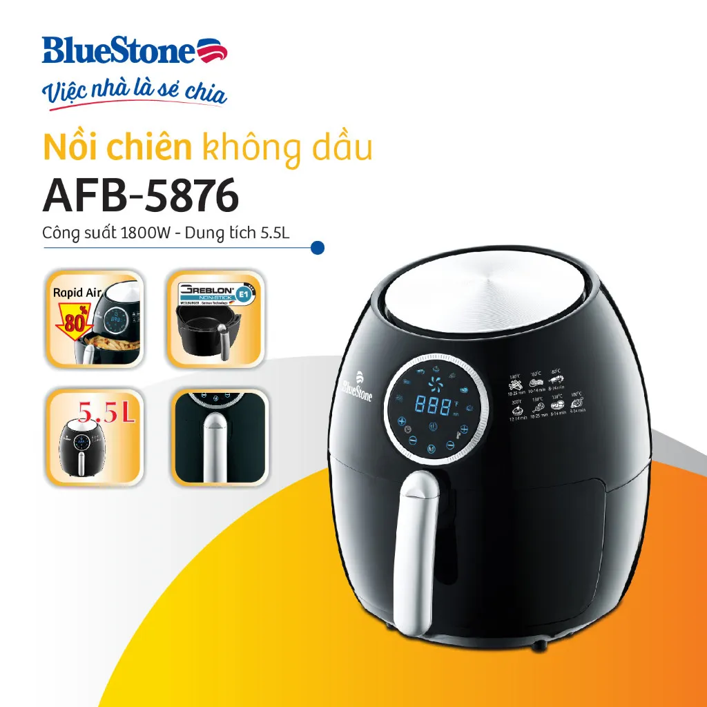Ảnh Nồi Chiên Không Dầu BlueStone  AFB-5876 - 5.5L - 1800W 1