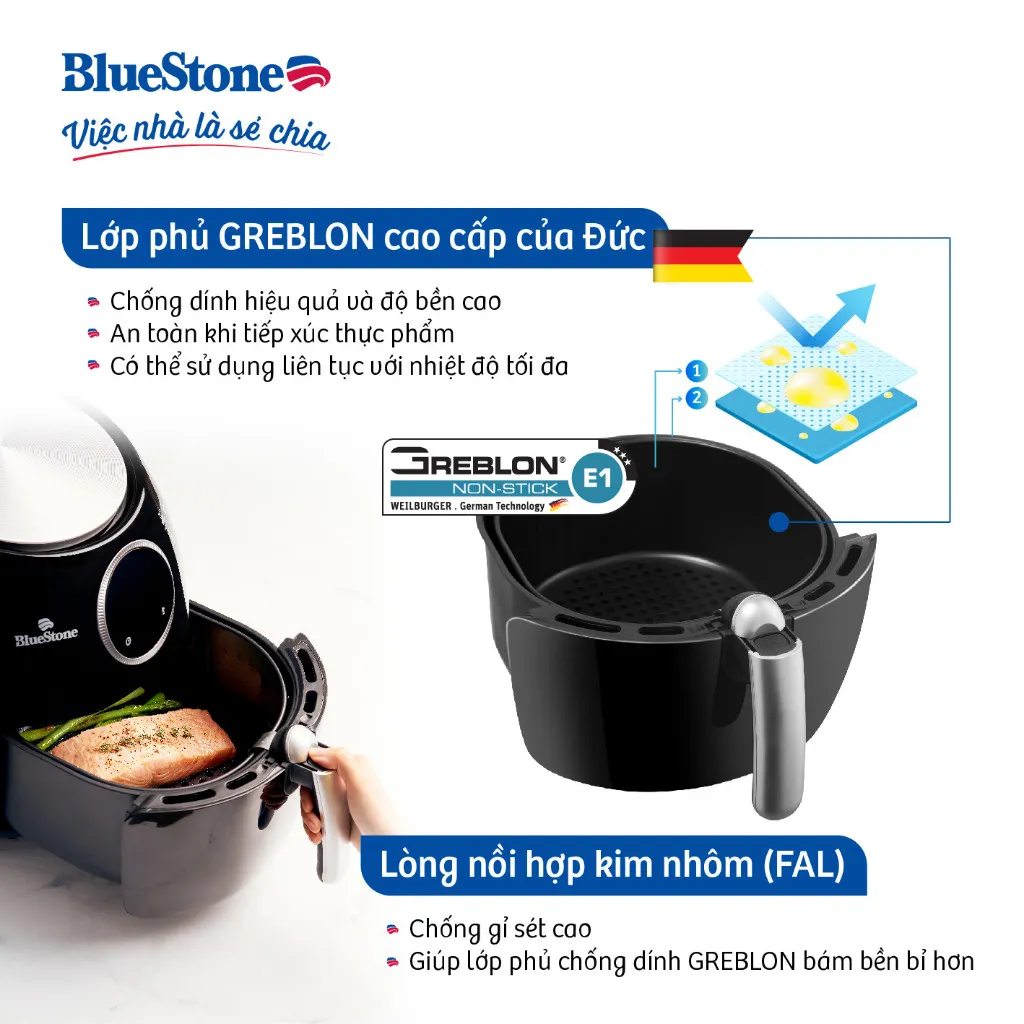 Ảnh Nồi Chiên Không Dầu BlueStone  AFB-5876 - 5.5L - 1800W 2