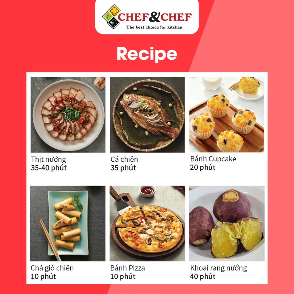 Ảnh Nồi Chiên Không Dầu CHEF&CHEF 9L (YJ-993) – Mặt Kính Sang Trọng, Tay Đảo Tiện Lợi 3