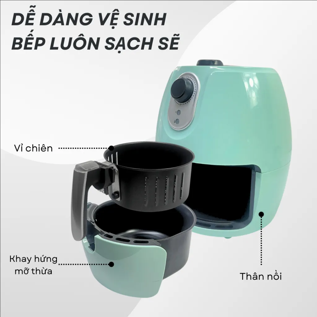 Ảnh Nồi chiên không dầu Daewoo công nghệ Rapid Air hiện đại 2.6L DEF-DM550/ DEF-DM555 bảo hành 12 tháng 4