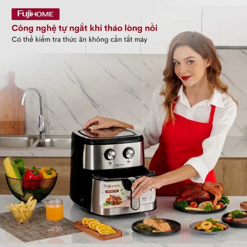 Ảnh Nồi chiên không dầu FUJIHOME A9 dung tích 9.2 lít - Công suất 1800W - Bảo hành điện tử toàn quốc 1