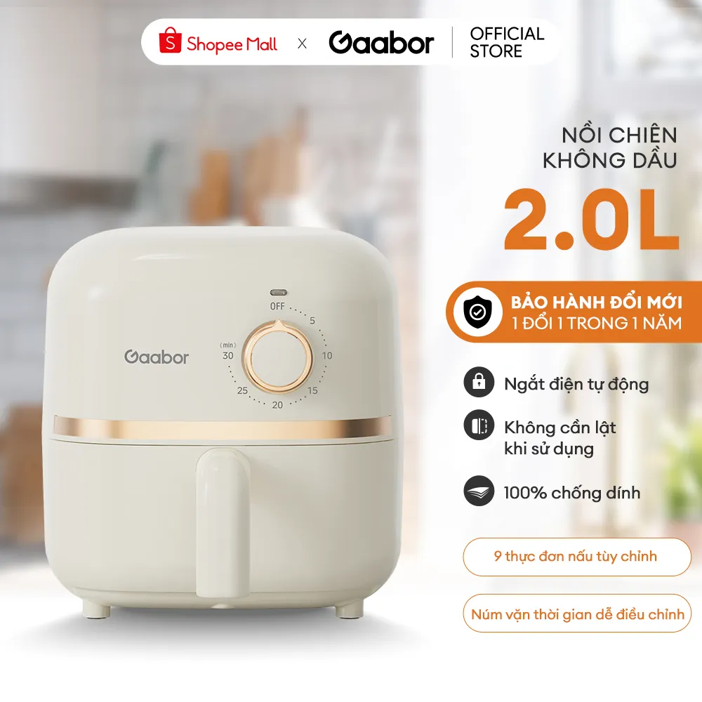 Ảnh Nồi chiên không dầu GAABOR AF20M-YE01A dung tích 2L công suất 900W nóng nhanh, nhỏ gọn, giá rẻ 2