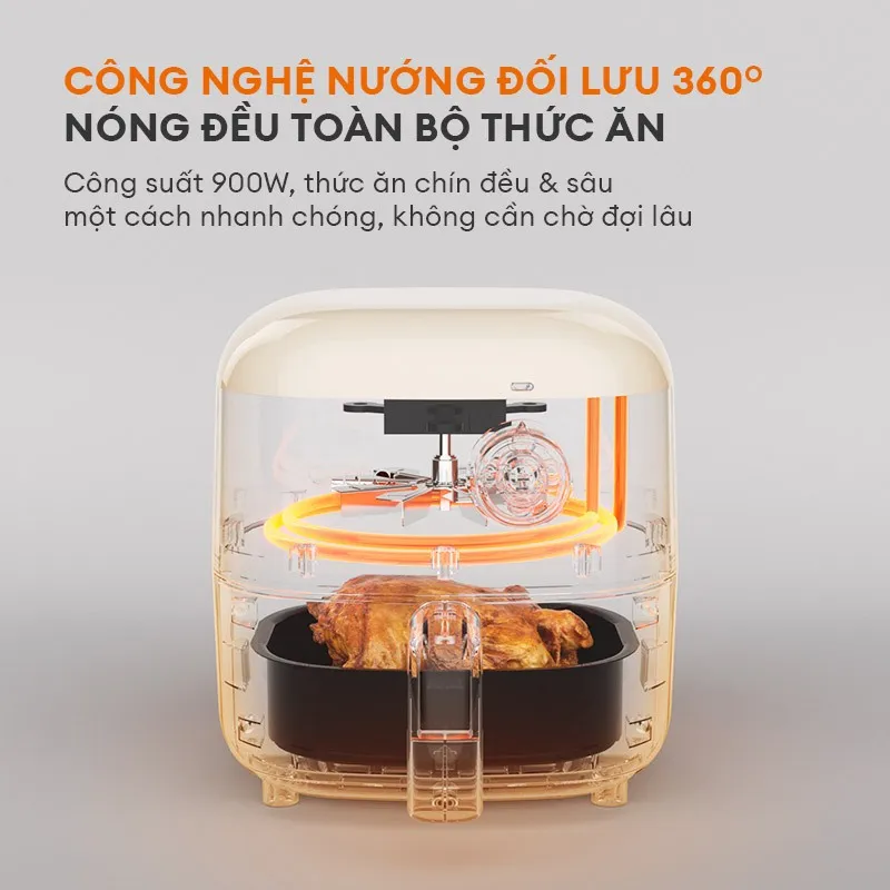 Ảnh Nồi chiên không dầu GAABOR AF20M-YE01A dung tích 2L công suất 900W nóng nhanh, nhỏ gọn, tiện lợi 3