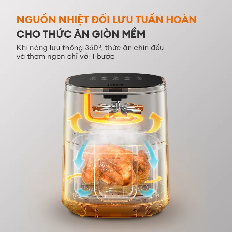 Ảnh Nồi chiên không dầu GAABOR 6.5 lít AF65M-BK01A dung tích lớn, công suất mạnh 1400W nồi chiên đa năng 3