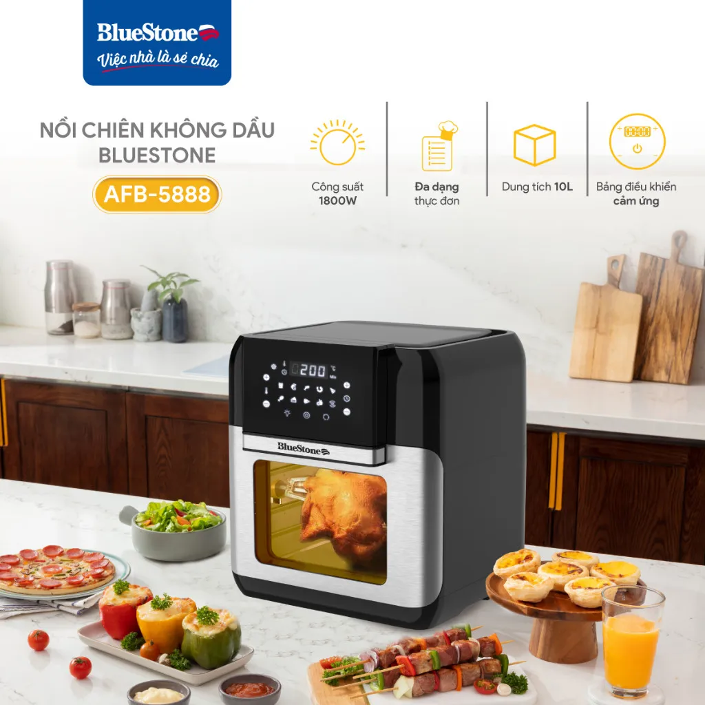 Ảnh Nồi Chiên Không Dầu Điện Tử BlueStone AFB-5888 - 10 Lít - 1800W 1