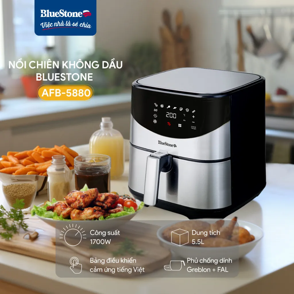 Ảnh Nồi Chiên Không Dầu Điện Tử BlueStone AFB-5880 - 5.5 Lít -1700W 2