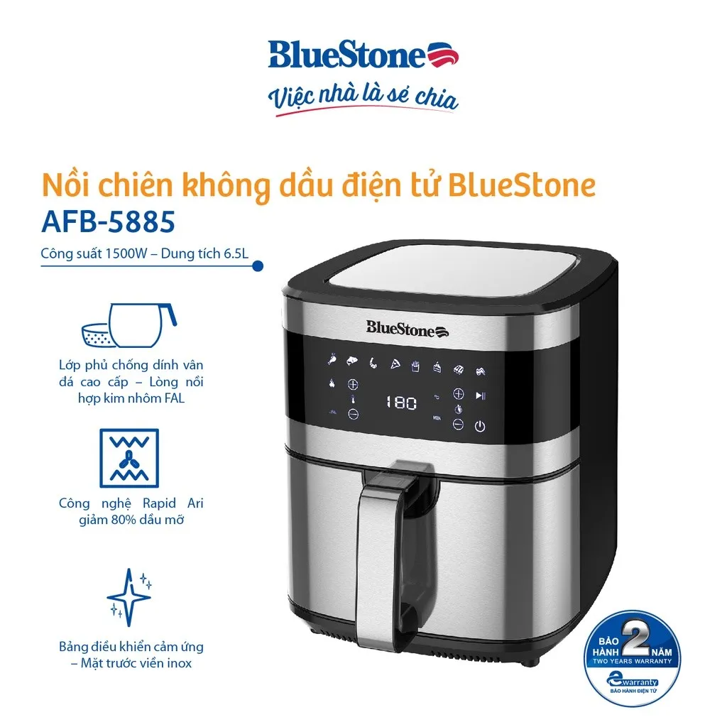 Ảnh Nồi Chiên Không Dầu Điện Tử BlueStone AFB-5885 - 6,5 Lít - 1500W 2