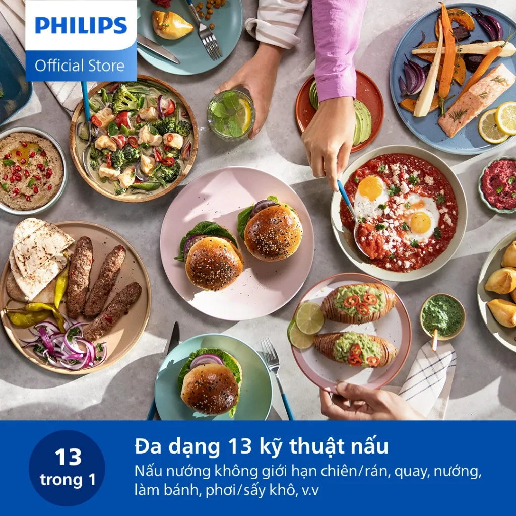 Ảnh Nồi Chiên Không Dầu Điện Tử Philips NA220/00 4.2 lít |1500W| Cửa Sổ Kính, - Hàng Chính Hãng 4
