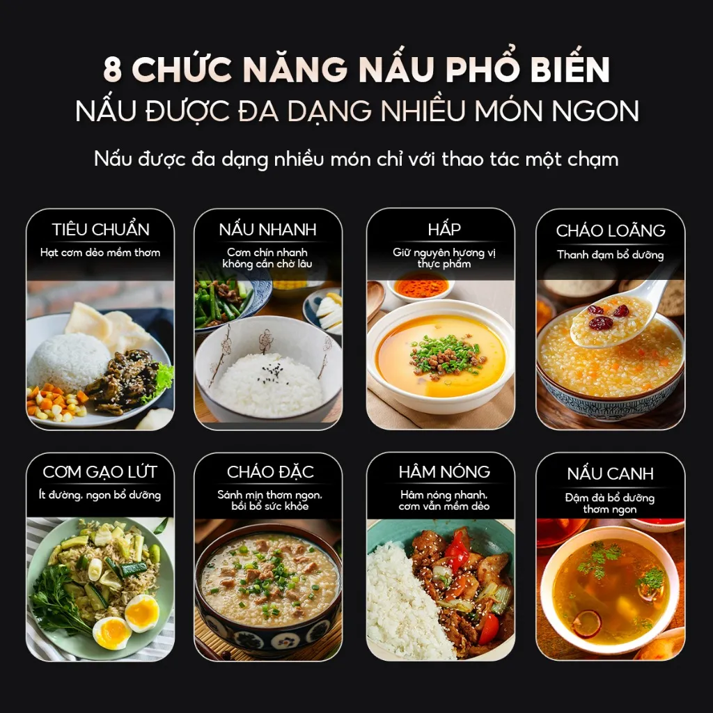 Ảnh Nồi cơm cao tần AQUA RIH401R 1.5L, điều khiển cảm ứng 8 chế độ nấu, hẹn giờ 24 tiếng 3