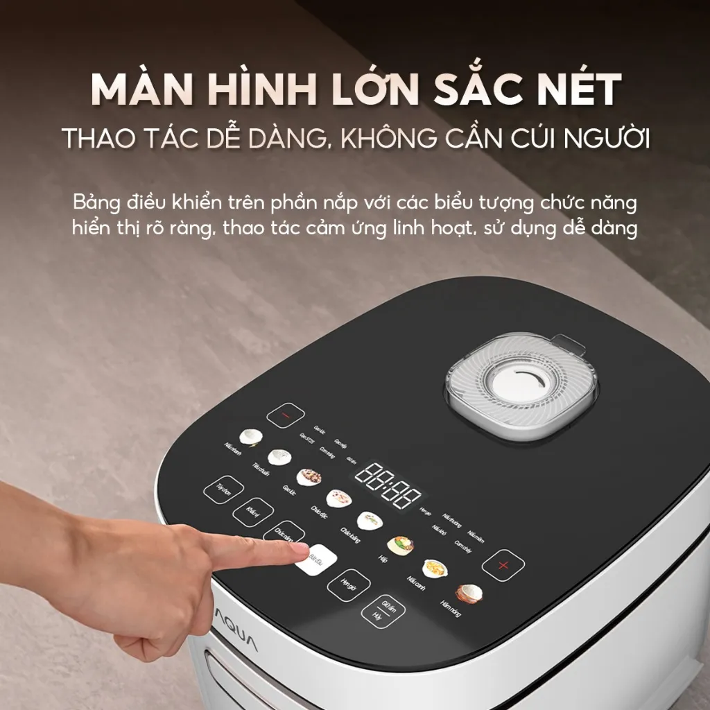 Ảnh Nồi cơm cao tần AQUA RIH401R 1.5L, điều khiển cảm ứng 8 chế độ nấu, hẹn giờ 24 tiếng 4