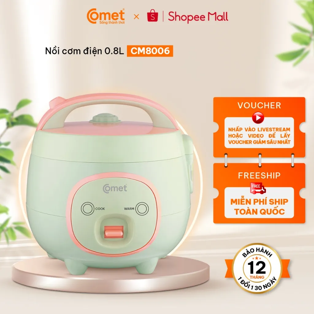 Ảnh Nồi cơm điện mini 0,8L nắp gài COMET - CM8006 2