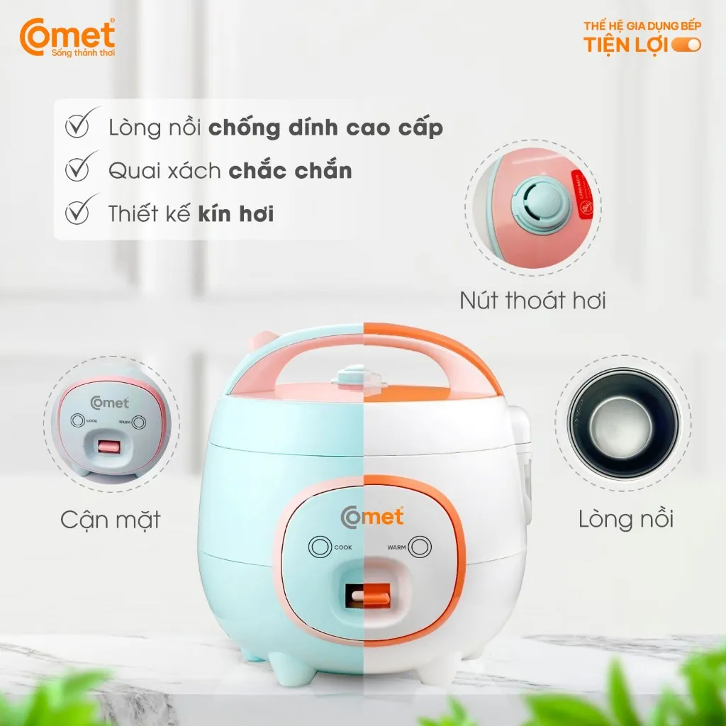 Ảnh Nồi cơm điện mini 0,8L nắp gài COMET - CM8006 4