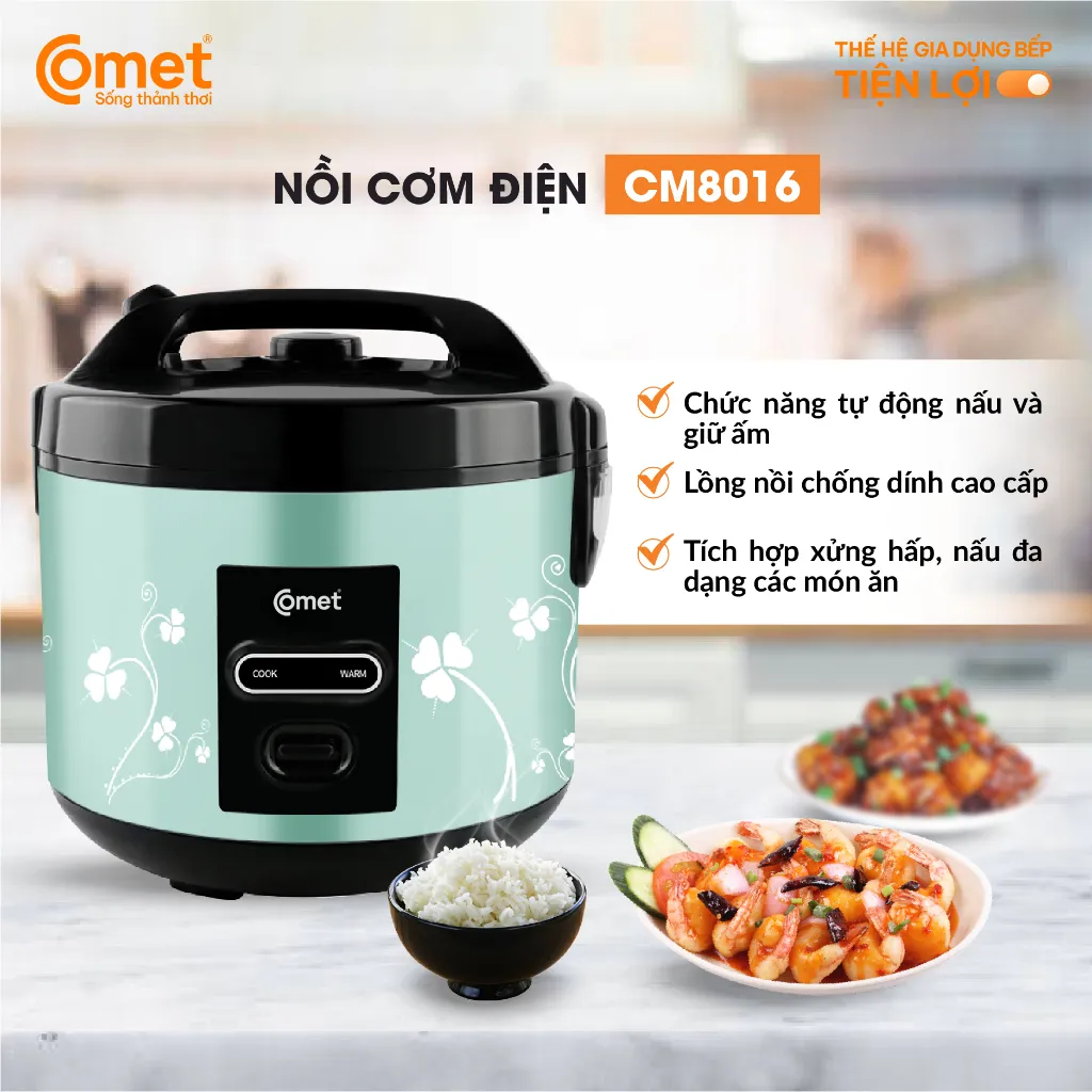 Ảnh Nồi cơm điện nắp cài 1,8L COMET - CM8016 3