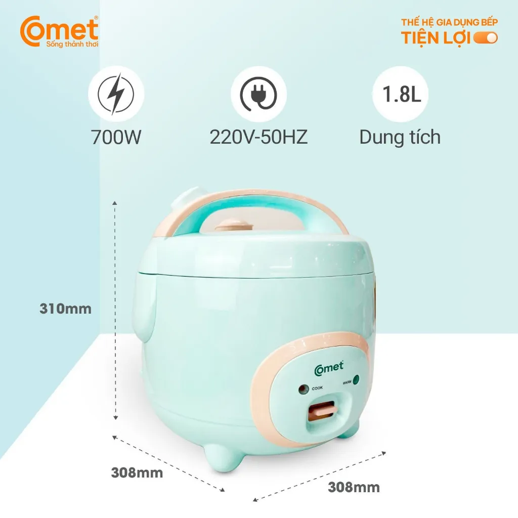 Ảnh Nồi cơm điện nắp gài 1,8L COMET - CM8007 2