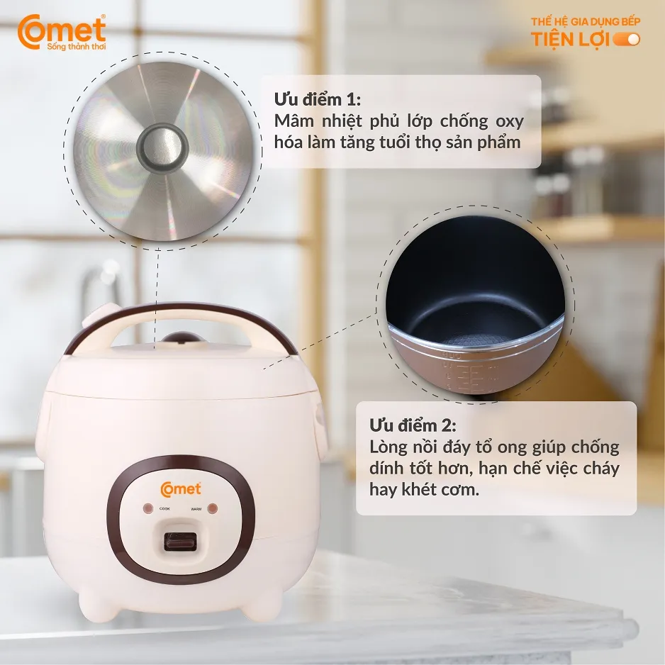 Ảnh Nồi cơm điện nắp gài 1,8L COMET - CM8007 4