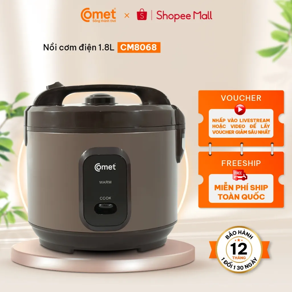 Ảnh Nồi cơm điện nắp gài lòng niêu 1,8L COMET - CM8068 2