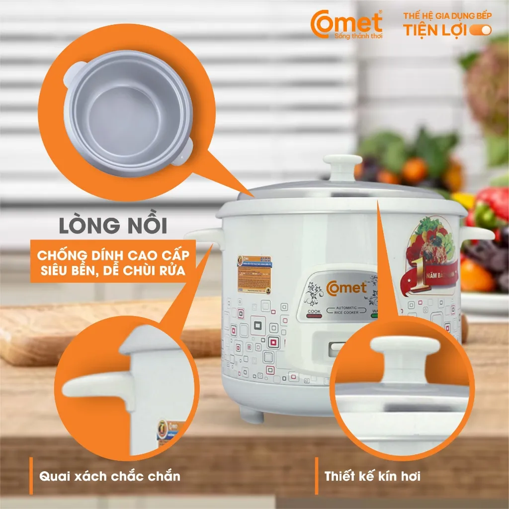 Ảnh Nồi cơm điện nắp rời 1.2L COMET - CM8009 2