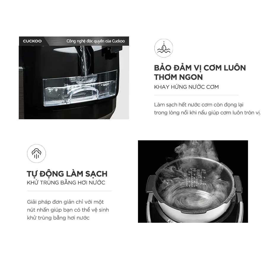 Ảnh Nồi cơm điện tử áp suất cao tần Cuckoo 1.8 lít CRP-HUS1000F màu đỏ- lòng nồi chống dính cao cấp phủ Xwall Black shine 4