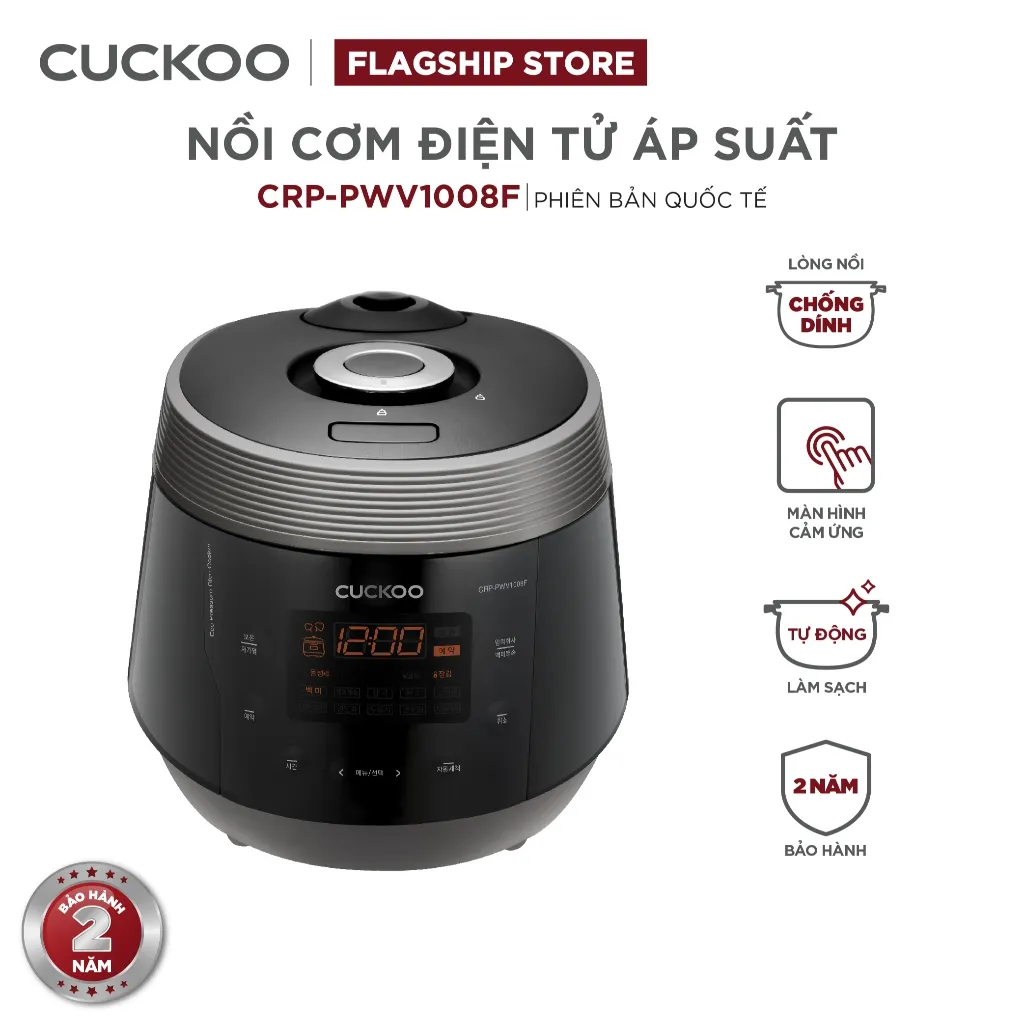 Nồi cơm điện Cuckoo 1.8L CRP-PWV1008F Áp Suất, Lòng Nồi Xwall Độc Quyền