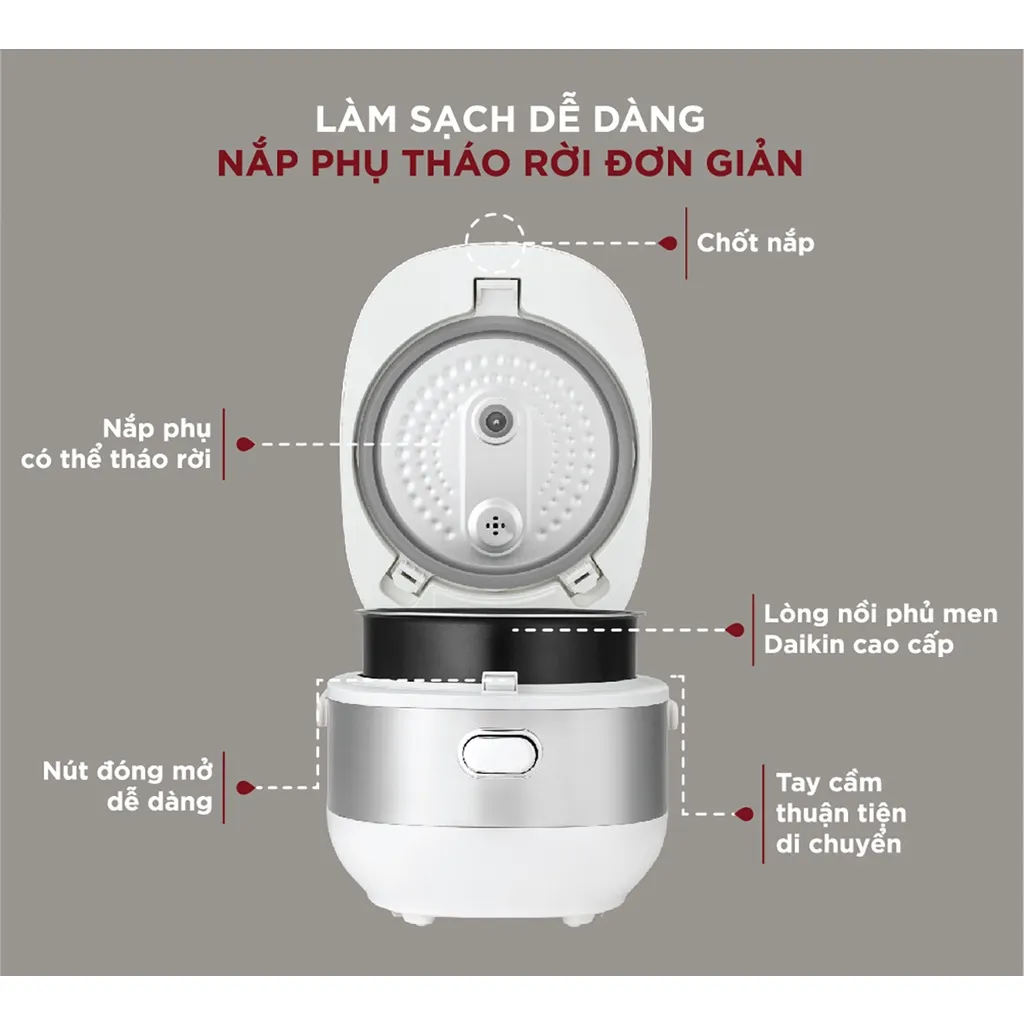 Ảnh Nồi cơm điện tử Cuckoo 1.08L CR-0690F nhiều chế độ nấu,- Bảo hành 2 năm 3