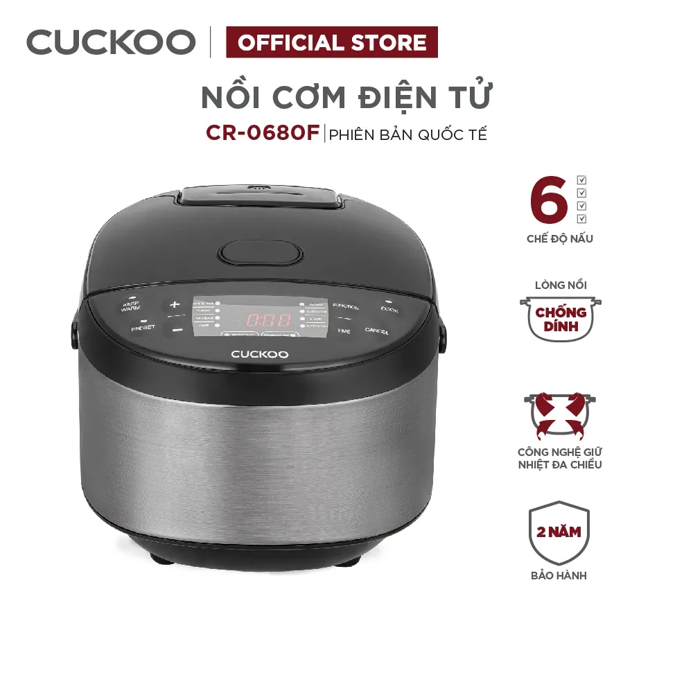 Ảnh Nồi cơm điện tử Cuckoo 1.08L CR-0680F đa chức năng, thiết kế hiện đại - Bảo hành 2 năm - Hàng chính hãng Cuckoo 1