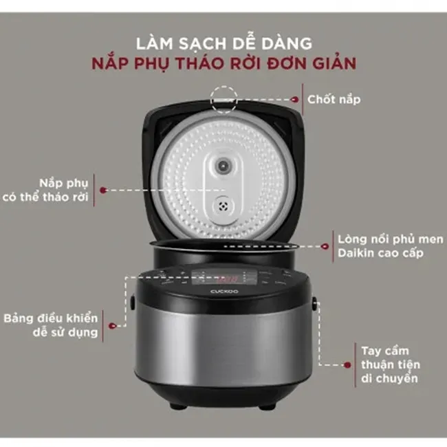 Ảnh Nồi cơm điện tử Cuckoo 1.08L CR-0680F đa chức năng, thiết kế hiện đại - Bảo hành 2 năm - Hàng chính hãng Cuckoo 4
