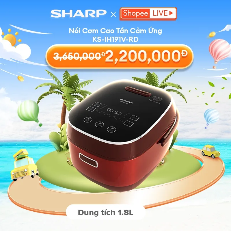 Ảnh Nồi Cơm Điện Cao Tần Cảm Ứng Sharp 1.8L KS-IH191V-RD - BẢO HÀNH 12 tháng 1