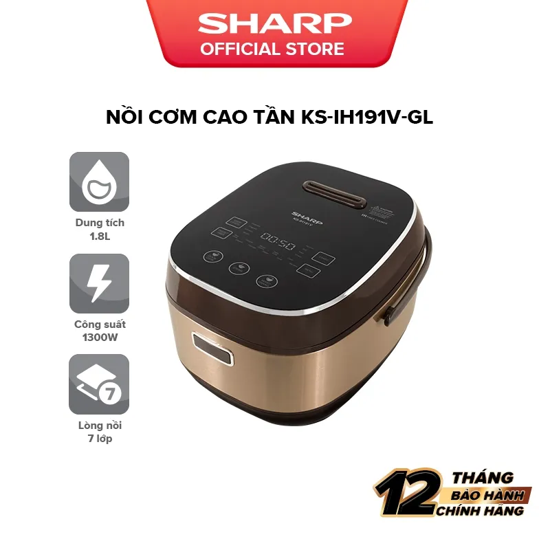 Ảnh Nồi Cơm Điện Cao Tần Cảm Ứng Sharp 1.8L KS-IH191V-BK/GL - Hàng chính hãng bảo hành 12 tháng 1
