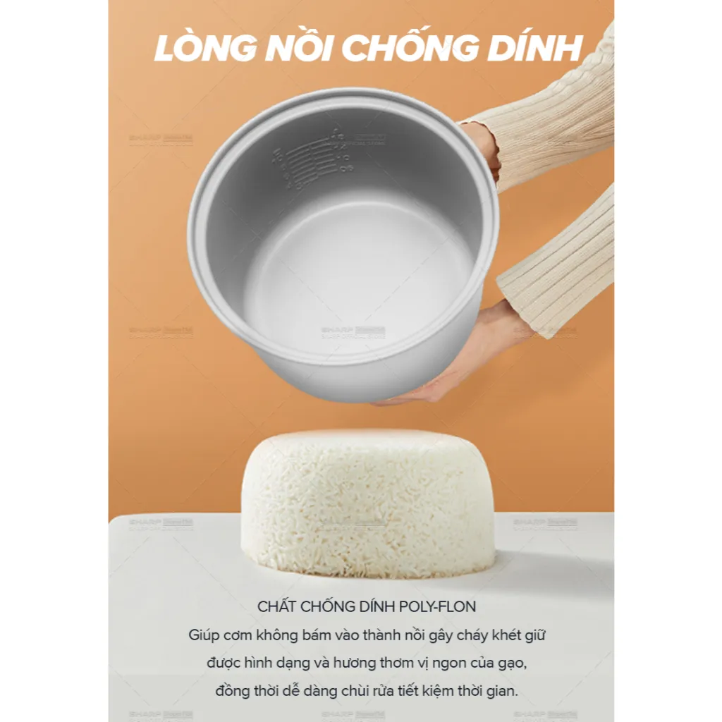 Ảnh Nồi cơm điện dòng chống dính tăng cường xử hấp KS-181TJV "BM" -  Bảo hành chính hãng 12 Tháng 4