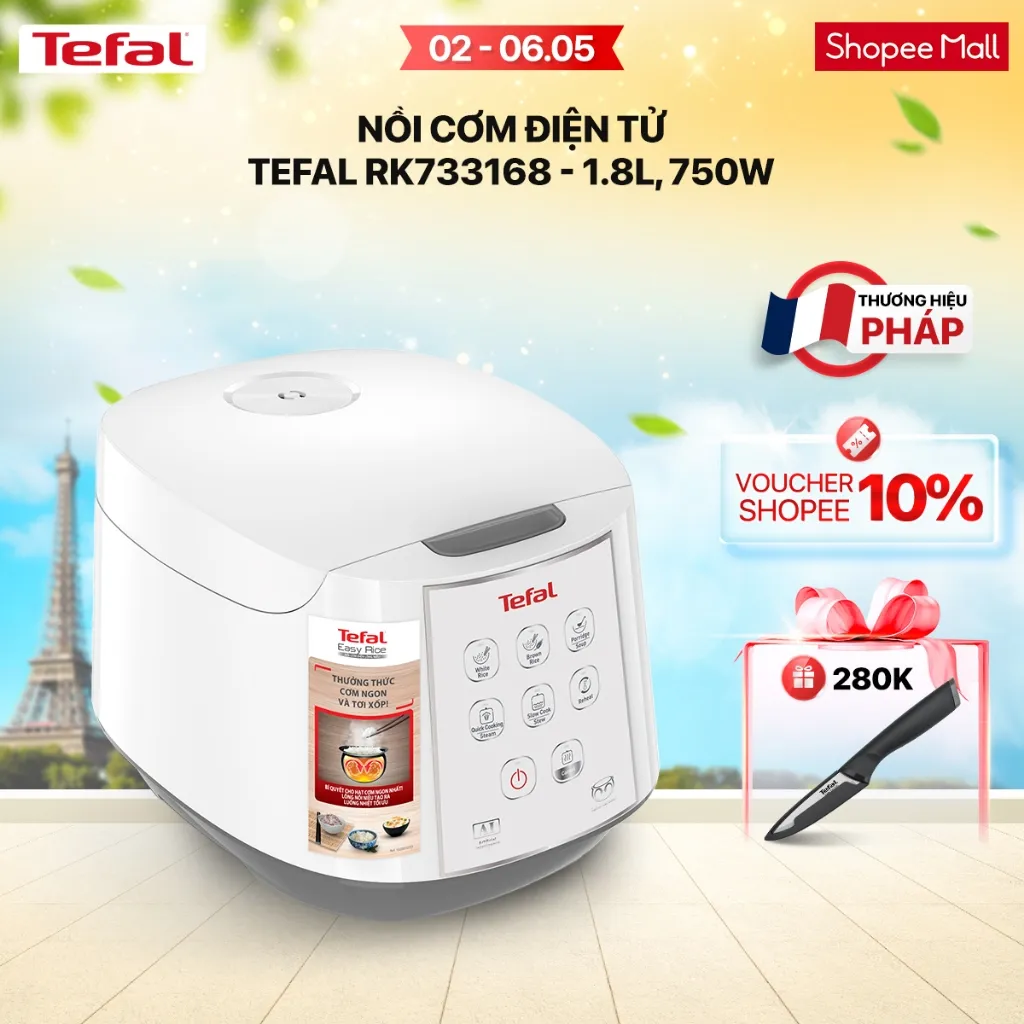 Đánh giá Nồi Cơm Điện Tử Tefal RK733168 1.8L: Cơm Ngon Chuẩn Vị, Đa Chức Năng