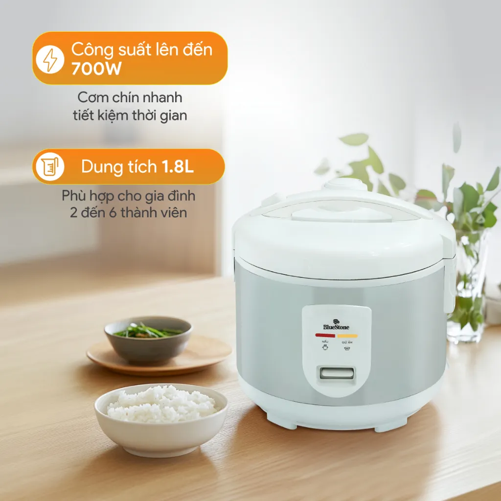 Ảnh Nồi Cơm Nắp Gài BlueStone RCB-5527 - 1,8 lít - 700W Lòng dày 1,5mm 2