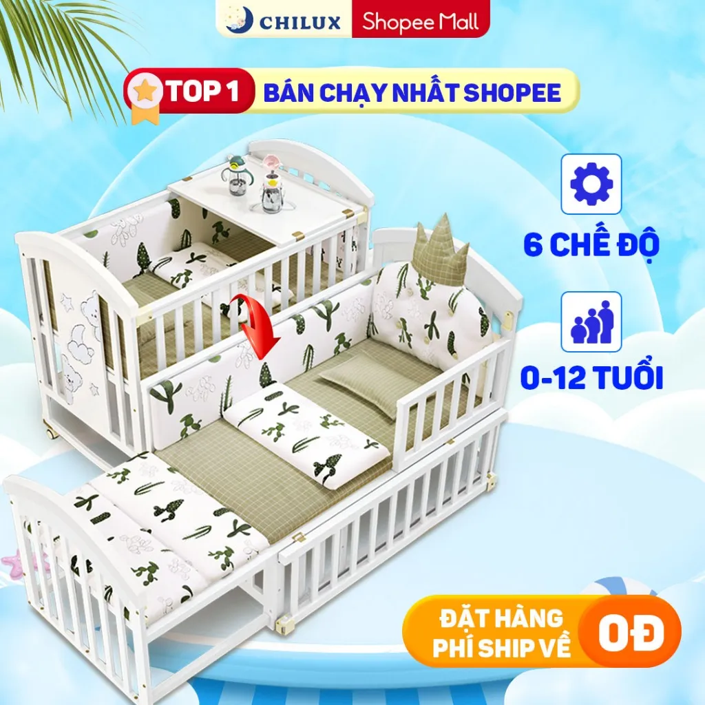 Đánh Giá Nôi Cũi Cho Bé Sơ Sinh Đa Năng 6 Chế Độ CHILUX PEACE WHITE (0-12 Tuổi)