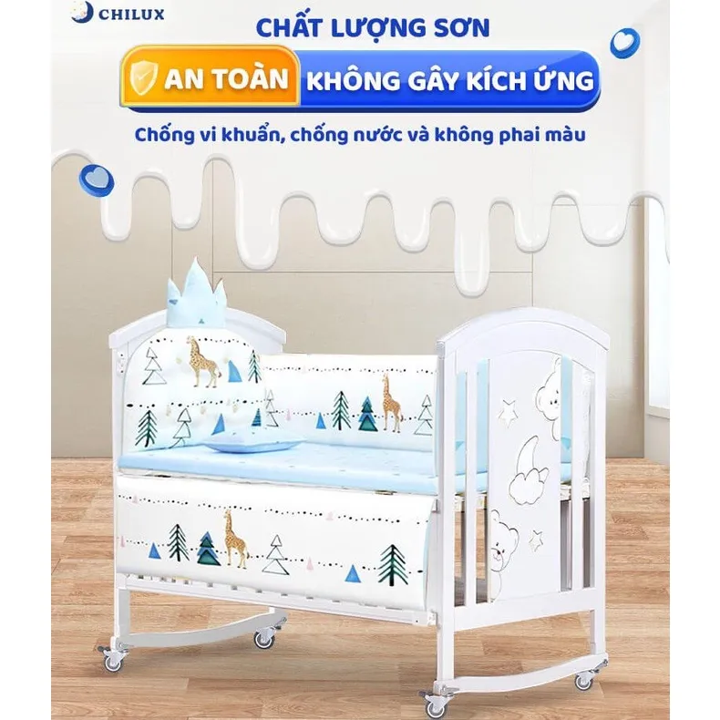 Ảnh Nôi cũi cho bé sơ sinh đa năng 6 chế độ CHILUX PEACE WHITE - Sử dụng từ 0 đến 12 tuổi 2