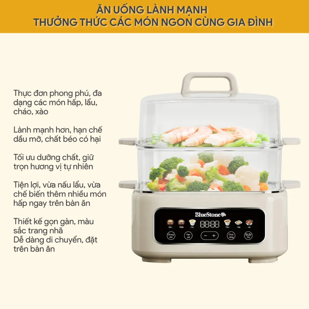Ảnh Nồi Hấp Đa Năng BlueStone MPB-7238 - 17 lít - 1300W - Điều khiển cảm ứng 1