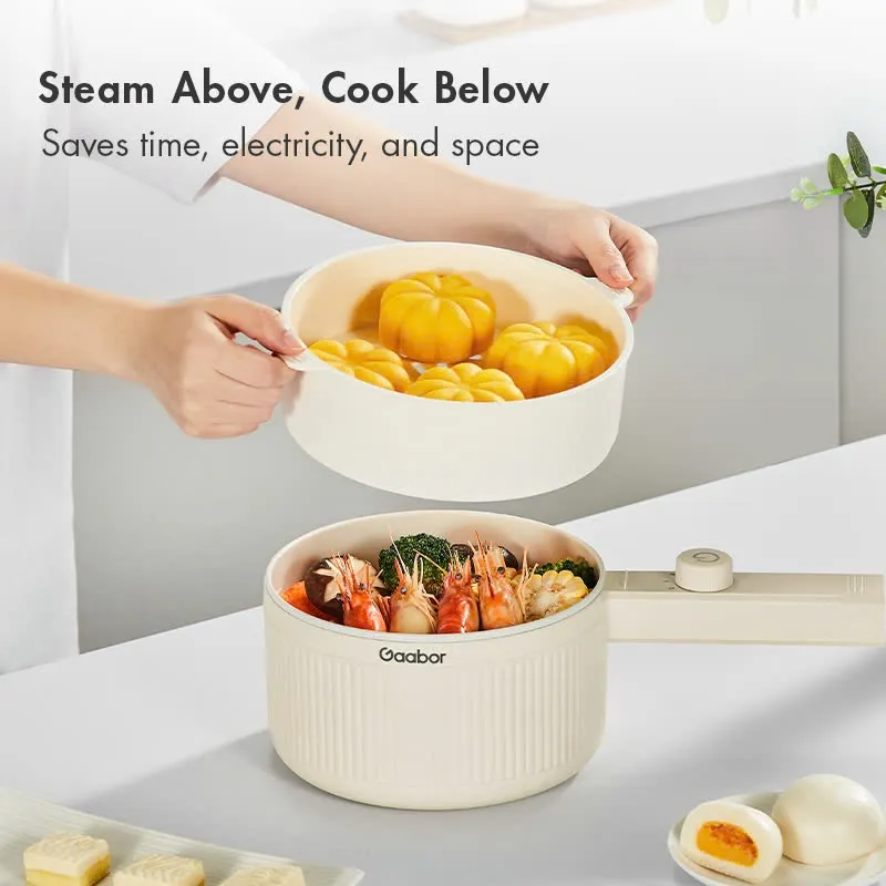 Ảnh Nồi điện đa năng dung tích 2L GAABOR EC-20E01B công suất 600W vân đá chống dính kèm xửng hấp 4