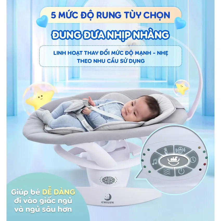Ảnh Nôi điện Chilux cho bé E9 có điều khiển từ xa 2