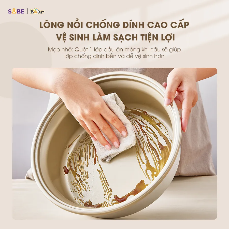 Ảnh Nồi Lẩu Điện Đa Năng 5L Bear Chiên Xào Nấu Đế Tách Rời Sôi Nhanh Tiết Kiệm Điện Nhiệt Tỏa Đều Siêu Chống Dính NL05F 4