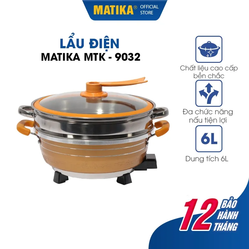 Ảnh Nổi lẩu điện đa năng MATIKA 6L 1800W MTK-9032 2