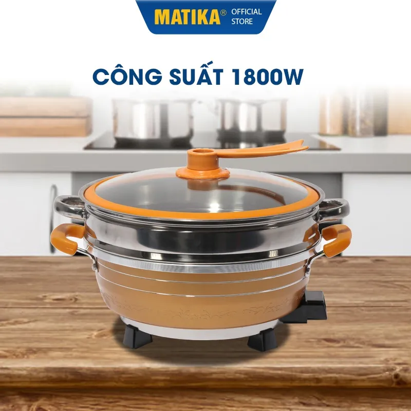 Ảnh Nổi lẩu điện đa năng MATIKA 6L 1800W MTK-9032 3