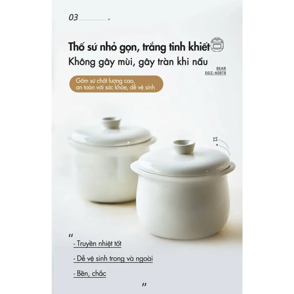 Đánh Giá Nồi Nấu Chậm Bear DDZ-A08T8 0.8L: Nồi Ăn Dặm Cho Bé | Kèm Xửng Hấp