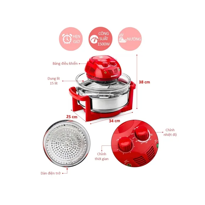 Ảnh Nồi nướng thủy tinh Sanaky VH-188D - Hàng chính hãng 3