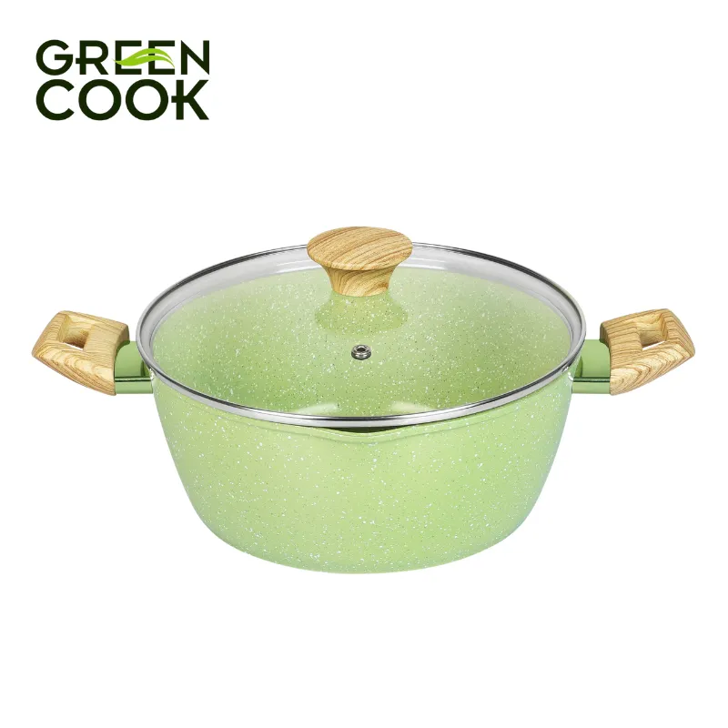 Ảnh Nồi đúc men đá ceramic miệng rót đáy từ 9 lớp chống dính PFOA free Green Cook 1
