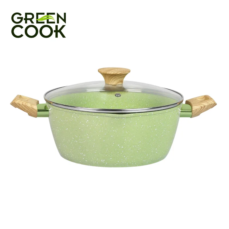 Ảnh Nồi đúc men đá ceramic miệng rót đáy từ 9 lớp chống dính PFOA free Green Cook 2